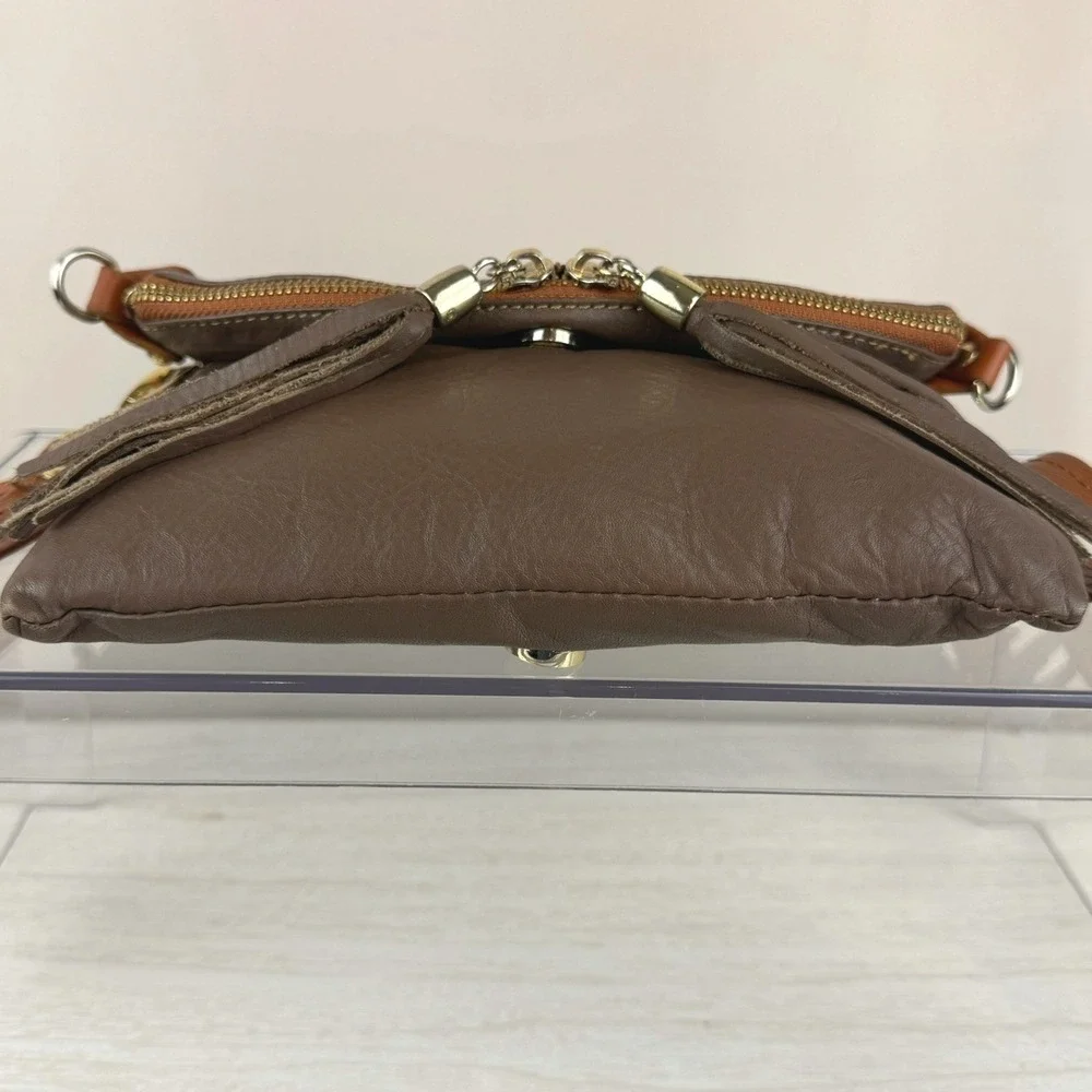 Vintage PONTI FIRENZE Brown Leather Crossbody Purse Bag Tassel Italy Travel